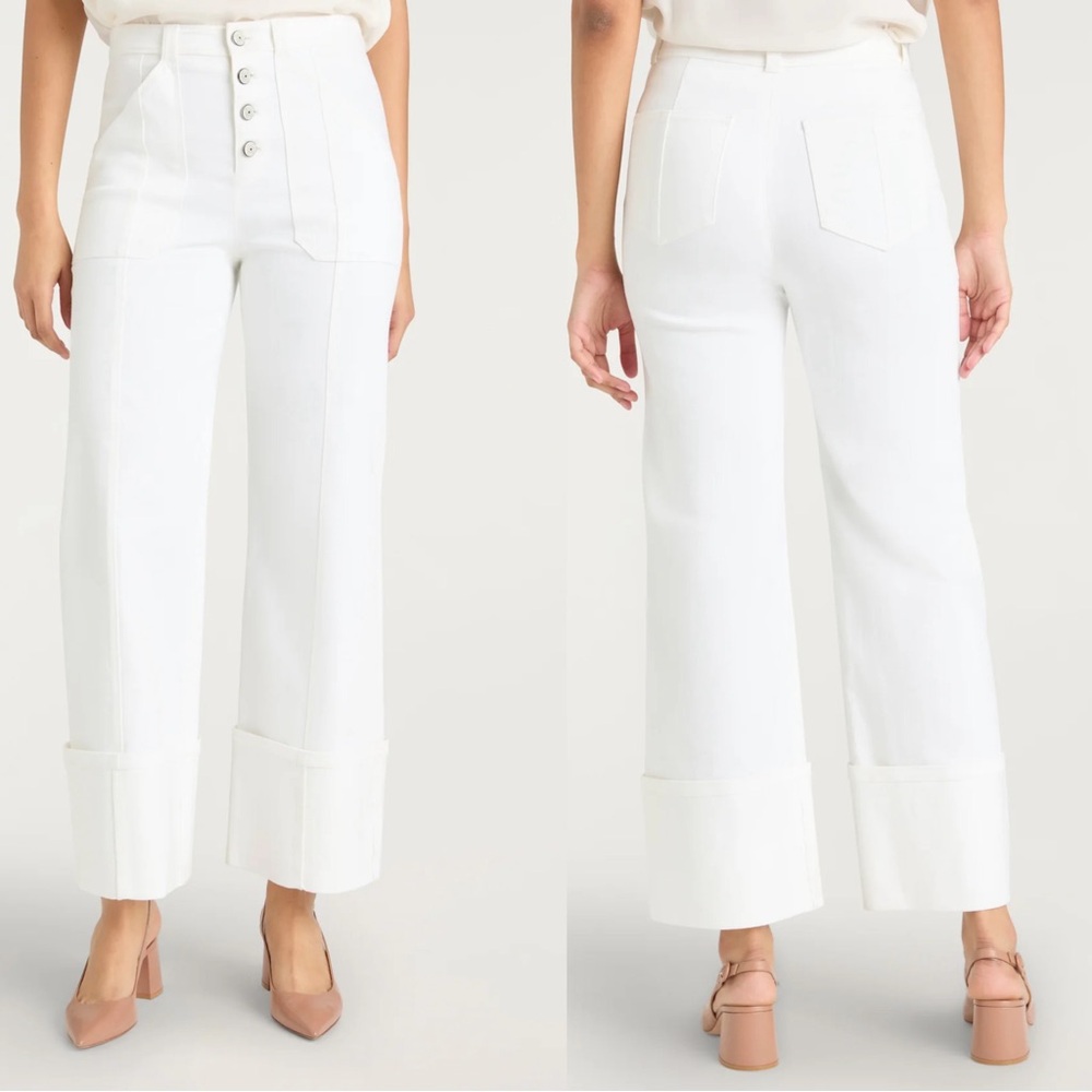 Cinq A Sept Button Fly Patch Pocket Cuffed Benji … - image 2